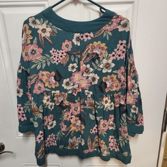 Maurices Womens Floral Bell Sleeve‎ Blouse - Picture 2 of 7
